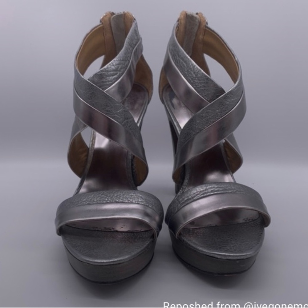 Coach Metallic Strappy Heels